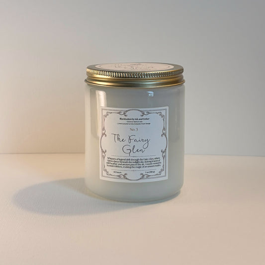 The Fairy Glen No. 3 wild heather and pine scented candle by Illumination by Ink and Ember, 7oz coconut apricot wax hand poured