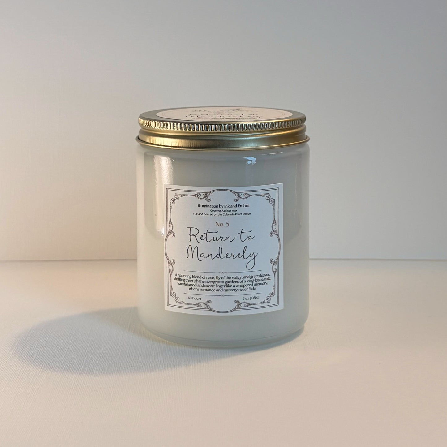 Return to Manderley No. 5 scented candle by Illumination by Ink and Ember, 7oz product photo
