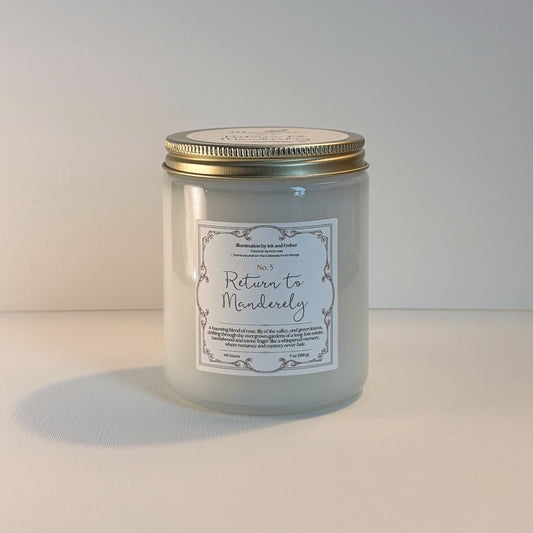 Return to Manderley No. 5 scented candle by Illumination by Ink and Ember, 7oz product photo